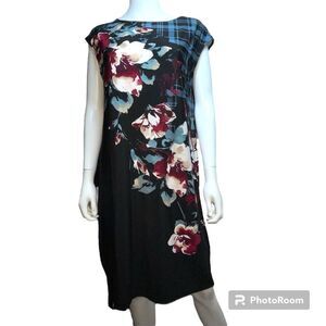Chico's Bouquet Print Knee Length Sheath Dress Chico's Size 2